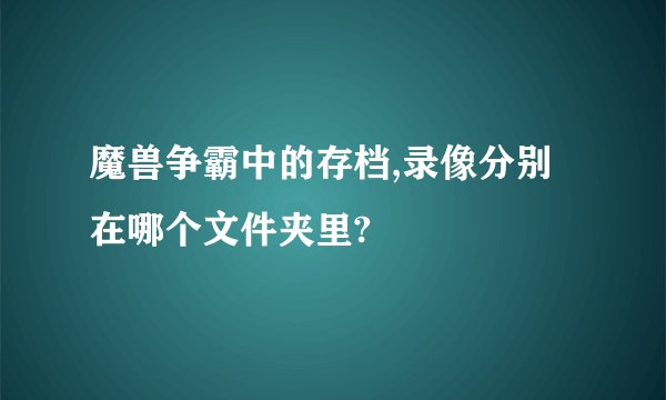 魔兽争霸中的存档,录像分别在哪个文件夹里?