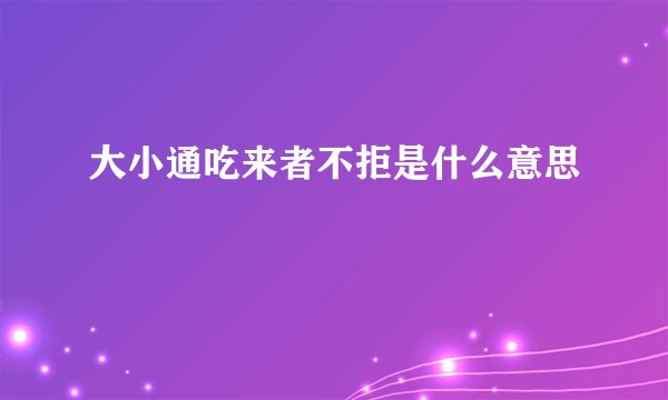 大小通吃来者不拒是什么意思