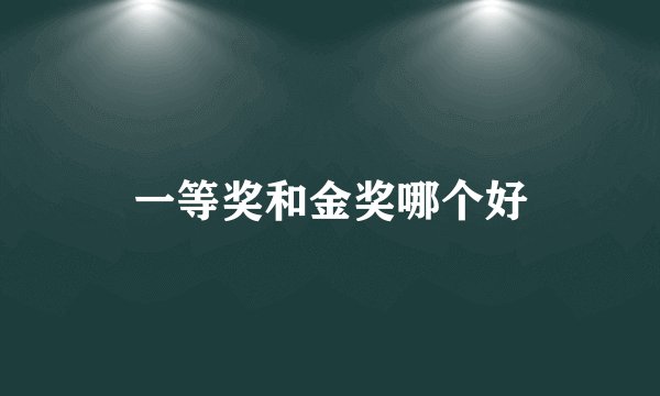 一等奖和金奖哪个好