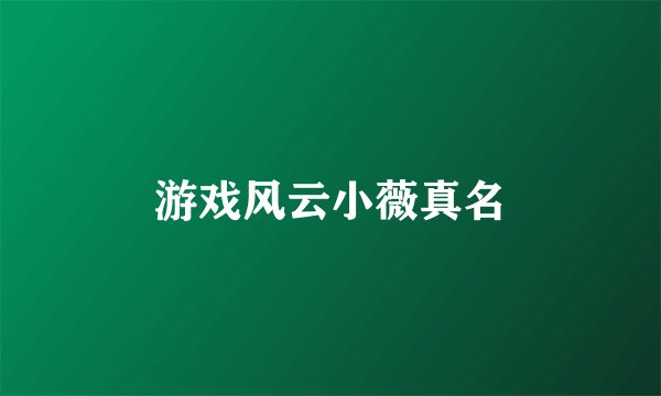 游戏风云小薇真名