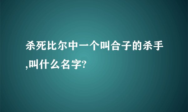 杀死比尔中一个叫合子的杀手,叫什么名字?