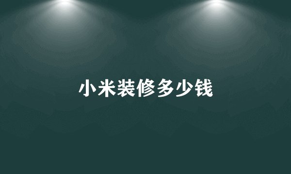 小米装修多少钱