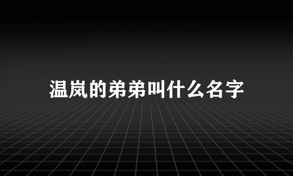 温岚的弟弟叫什么名字