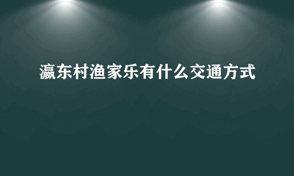瀛东村渔家乐有什么交通方式