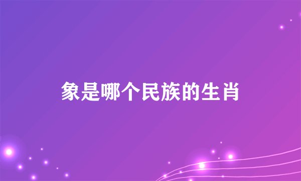 象是哪个民族的生肖