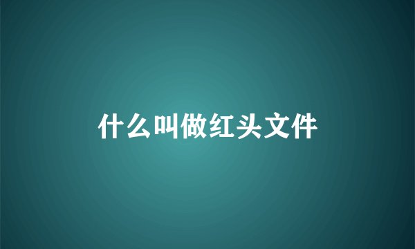 什么叫做红头文件