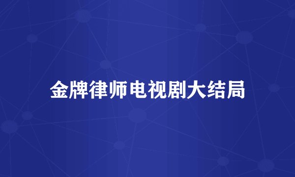 金牌律师电视剧大结局