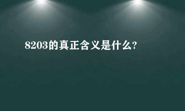8203的真正含义是什么?
