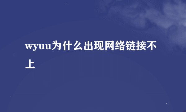wyuu为什么出现网络链接不上
