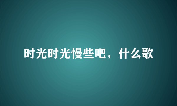 时光时光慢些吧，什么歌