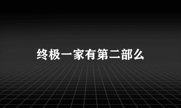终极一家有第二部么