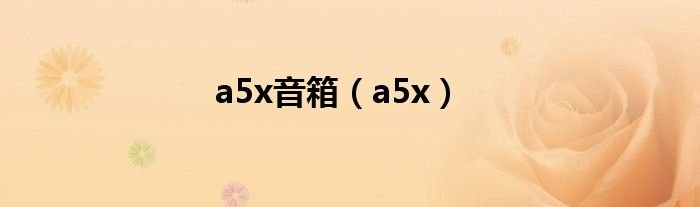 a5x音箱a5x