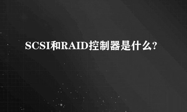 SCSI和RAID控制器是什么?
