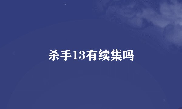 杀手13有续集吗